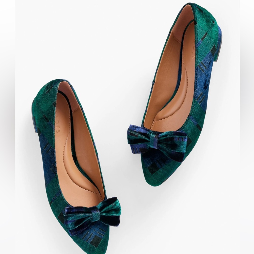 Talbots Highland Green Edison Bow Flats